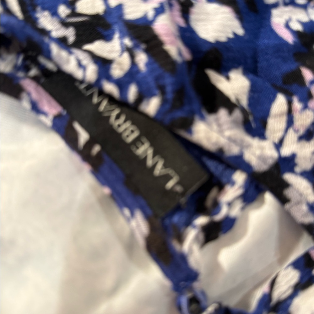 Lane Bryant Blue and Black Floral Blouse